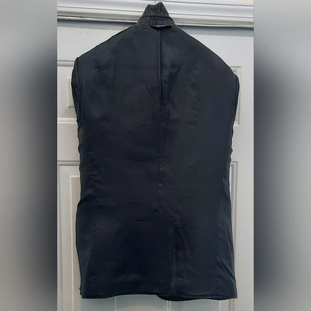 J CREW MEN'S BLACK-GRAY HERRINGBONE WOOL 3-BUTTON TWEED SPORTS JACKET SIZE 40R - Picture 9 of 9